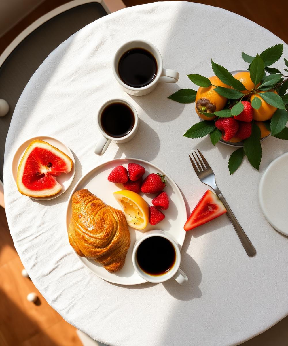 Breakfast served on the terrace