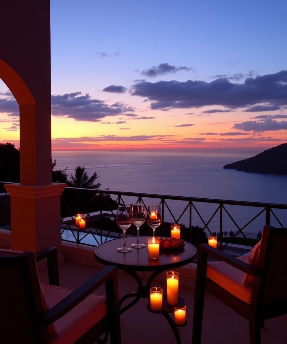 Terrace at sunset